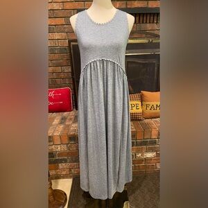 Elegant Sleeveless Blue Maxi Dress